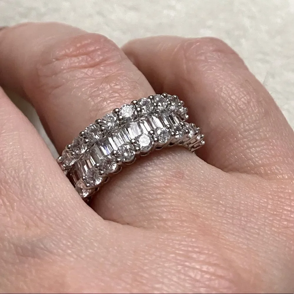 The Mistress Classic 925 Silver White Sapphire band ring sz 7